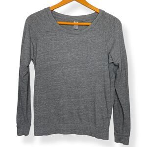 Alternative Apparel Women's Heather Gray Long Sleeve Slouchy Pullover Top Medium